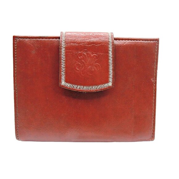 NEW Princess Gardner Dark Red Leather Bifold Wallet Card Slots Coin Purse Vtg - Picture 1 of 12